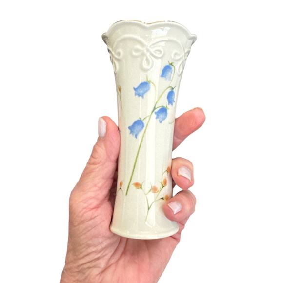 Lenox Gold Rimmed Bluebells and Rosebuds 4.75” Bud  Vase - Picture 7 of 10